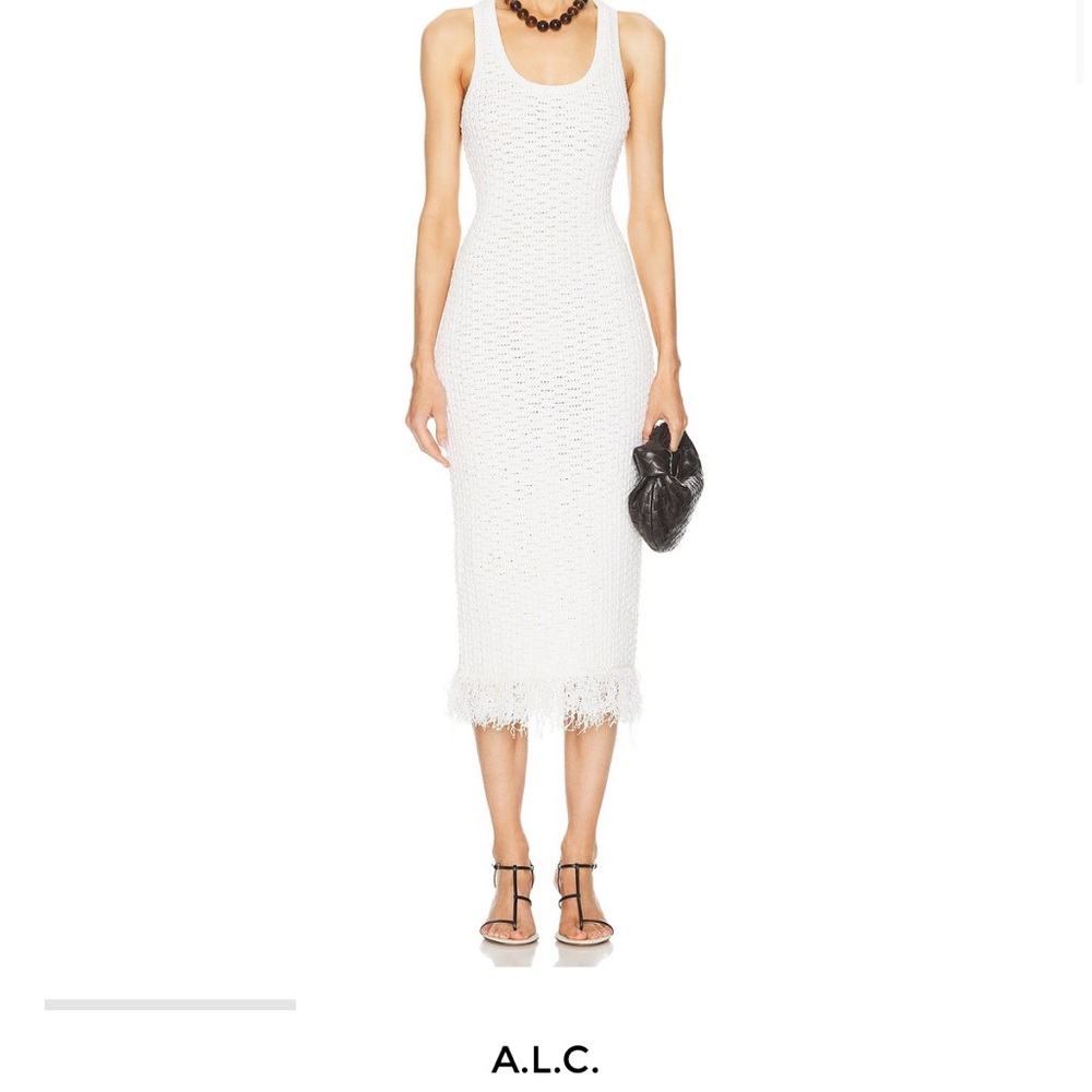 A.L.C. Elegant White Textured Midi Dress
